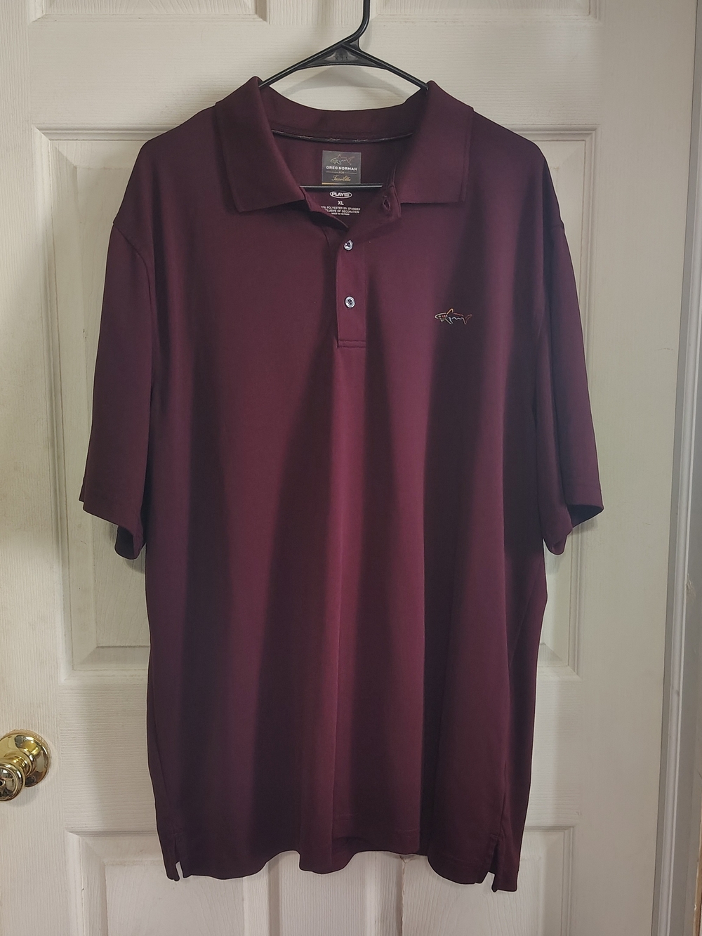 Greg Norman Polo Shirt Men XL  Burgundy PlayDry Lightweight Tasso Elba Golf